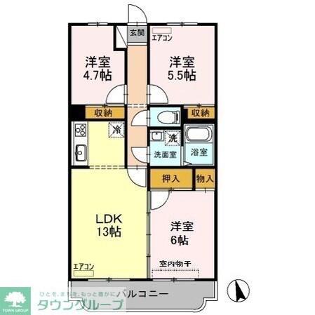 グランディールの物件間取画像